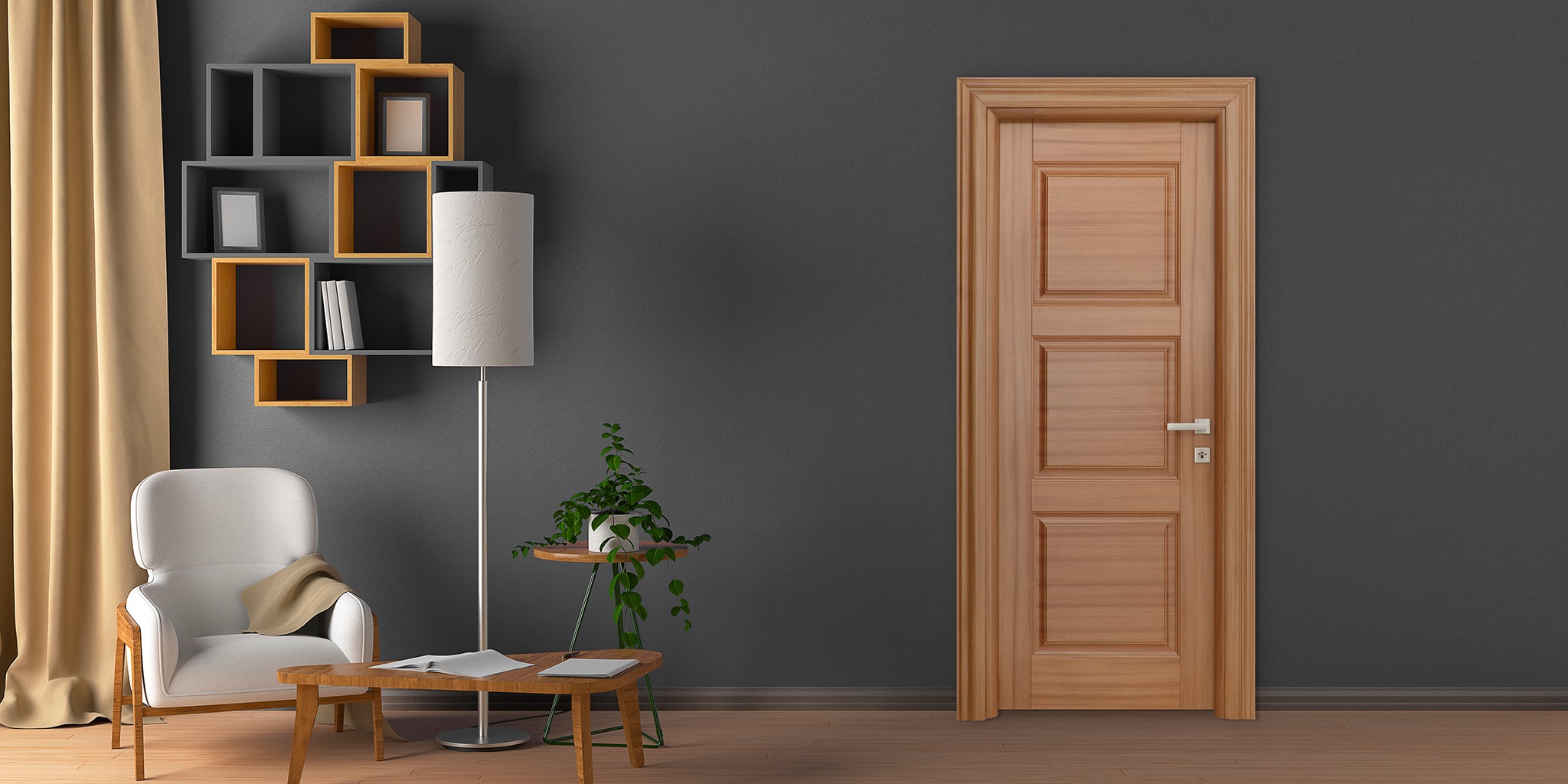 Ahşap Kaplama Kapı Serisi 4 MK - 45